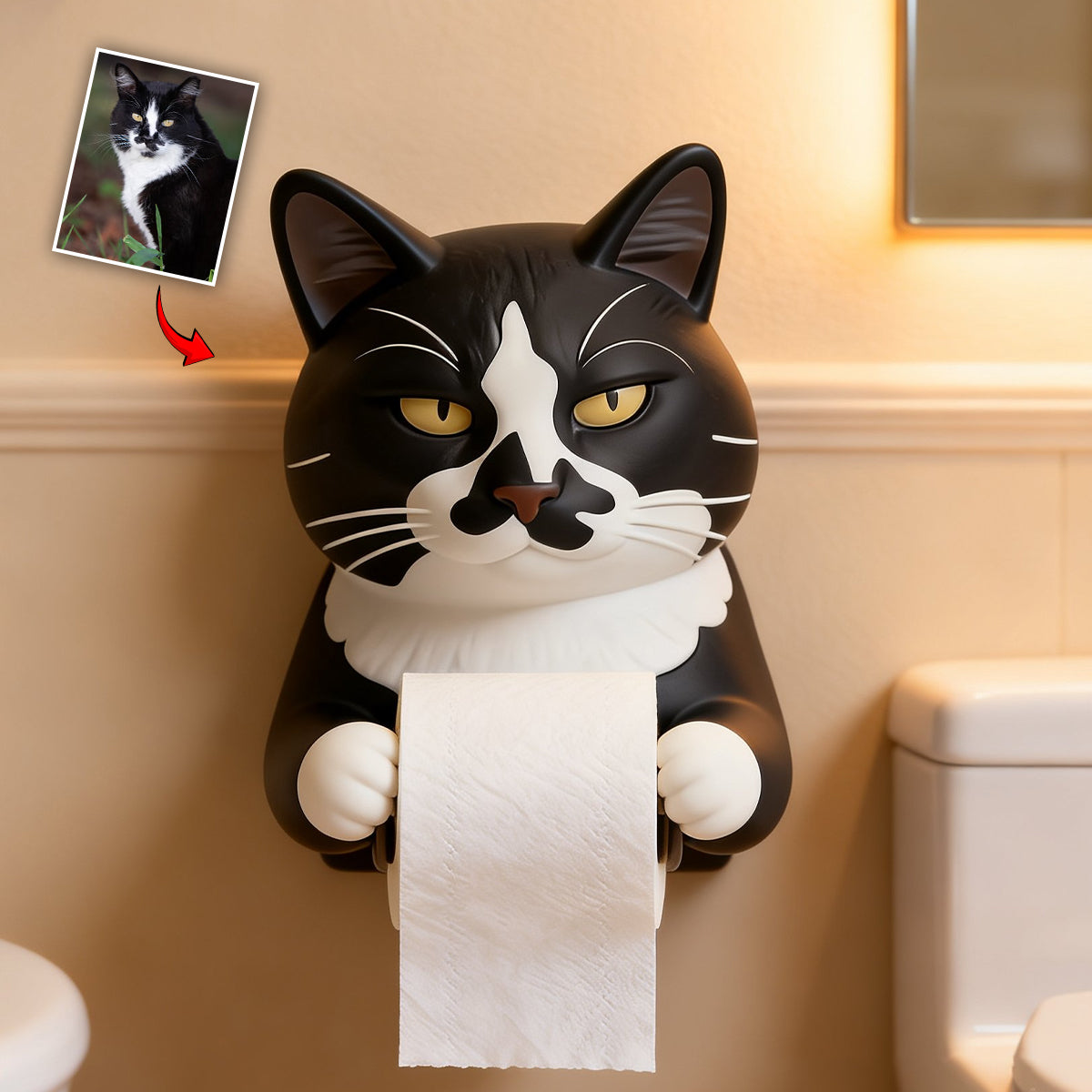 Custom From Any Photo - Personalized Dog Toilet Paper Holder