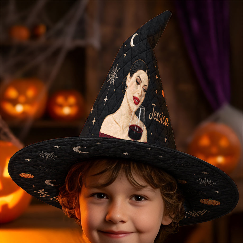My Broom Broke - Personalized Wine Quilt Witch Hat