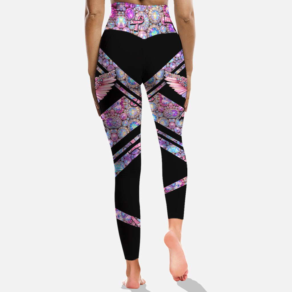 Pink Hummingbird - Personalized Breast Cancer Awareness Hoodie and Leggings