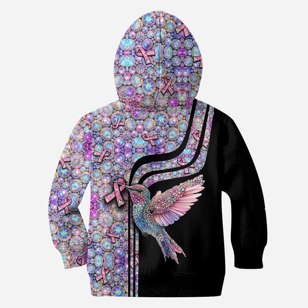Pink Hummingbird - Personalized Breast Cancer Awareness Hoodie and Leggings