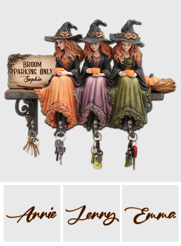 Bloom Parking - Personalized Witch Custom Shaped Key Rack