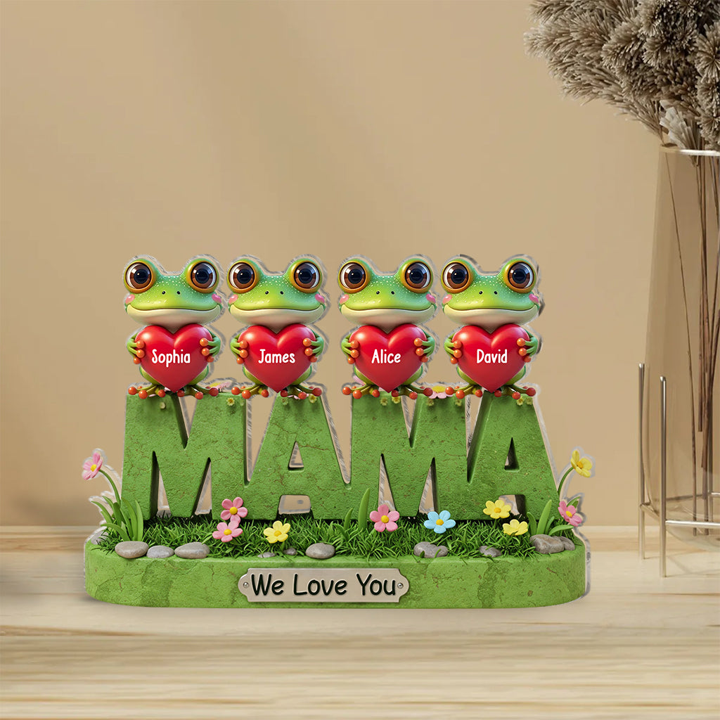 Mama We Love You - Personalized Mother Custom Shaped Acrylic Plaque