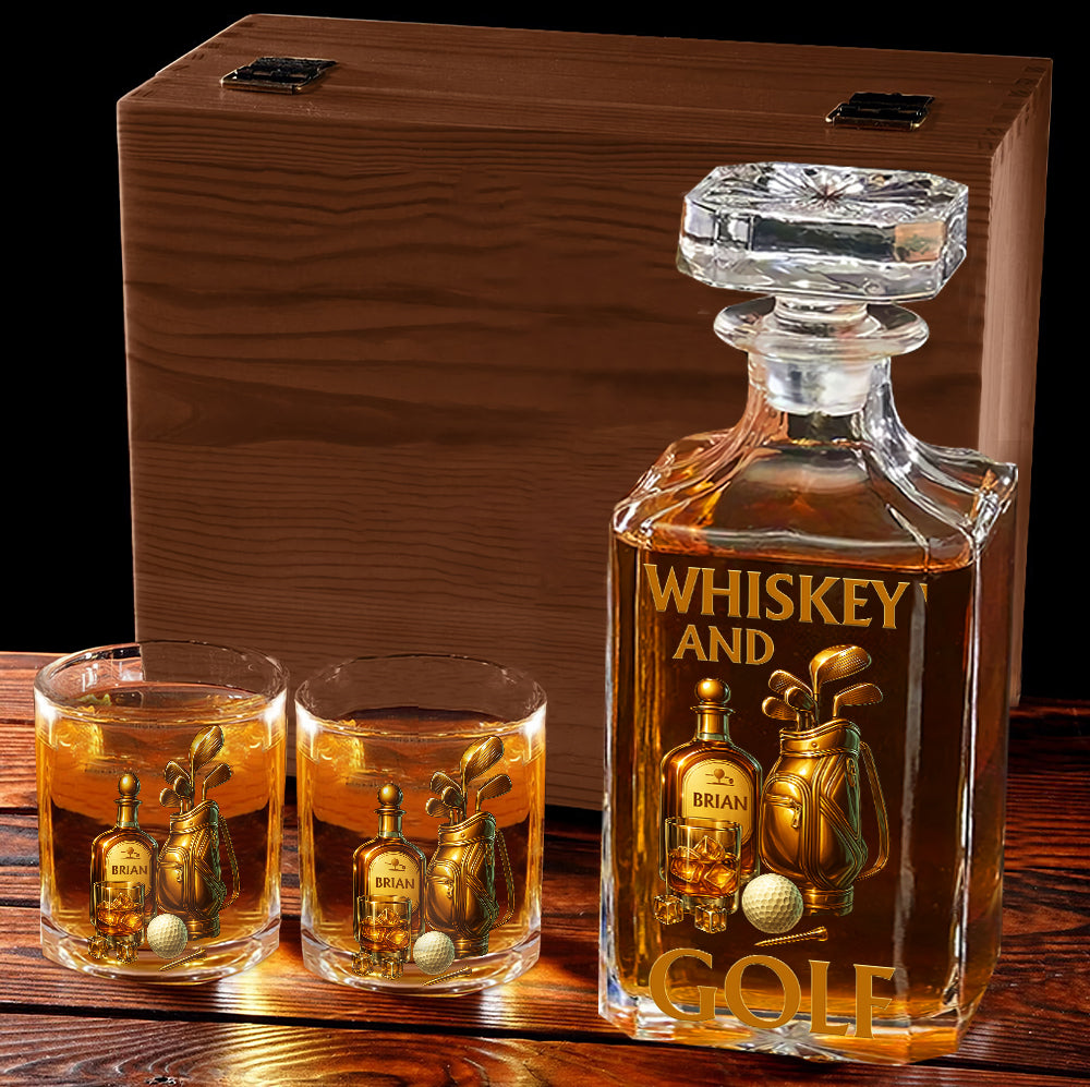 Whiskey & Golf - Personalized Golf Whiskey Glass