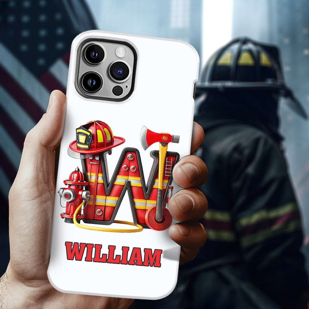 Alphabet Firefighter - Personalized Firefighter Full Print Phone Case