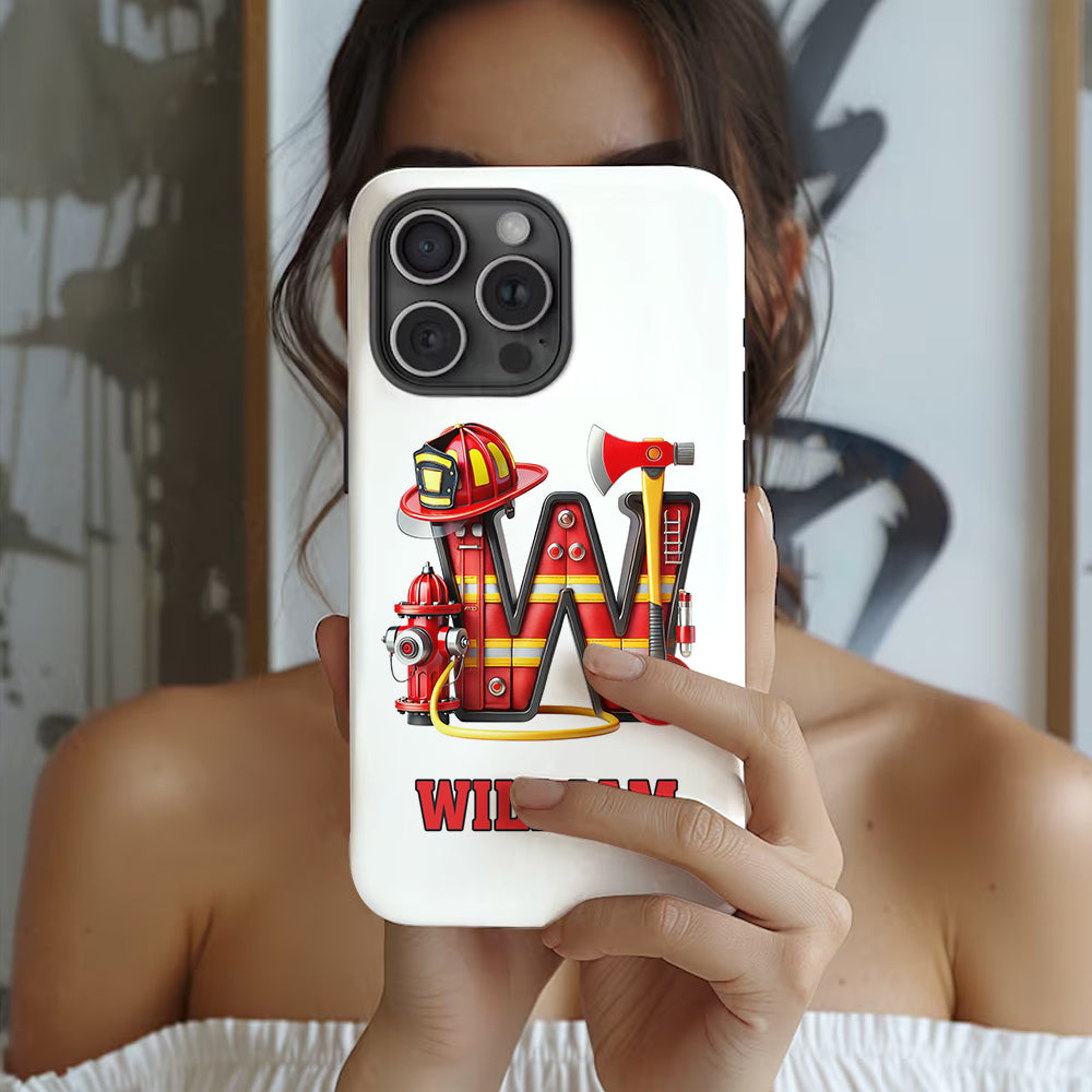 Alphabet Firefighter - Personalized Firefighter Full Print Phone Case