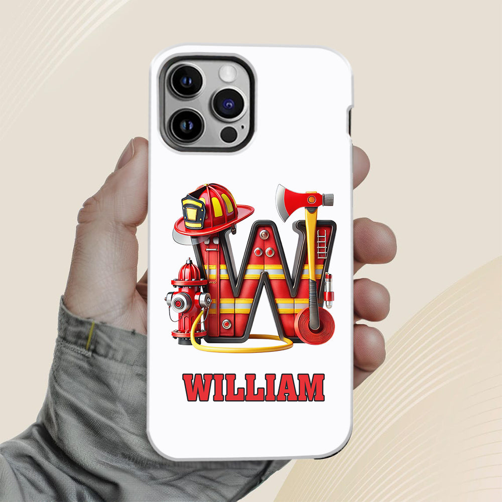 Alphabet Firefighter - Personalized Firefighter Full Print Phone Case