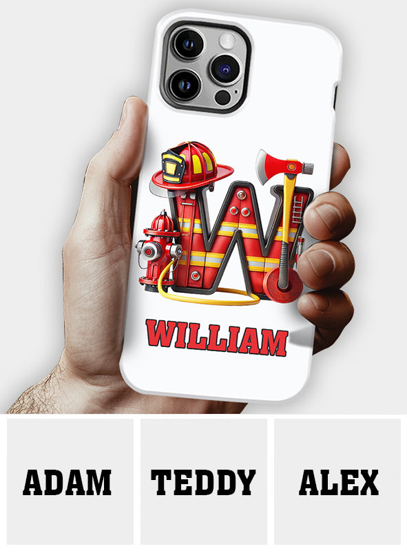 Alphabet Firefighter - Personalized Firefighter Full Print Phone Case