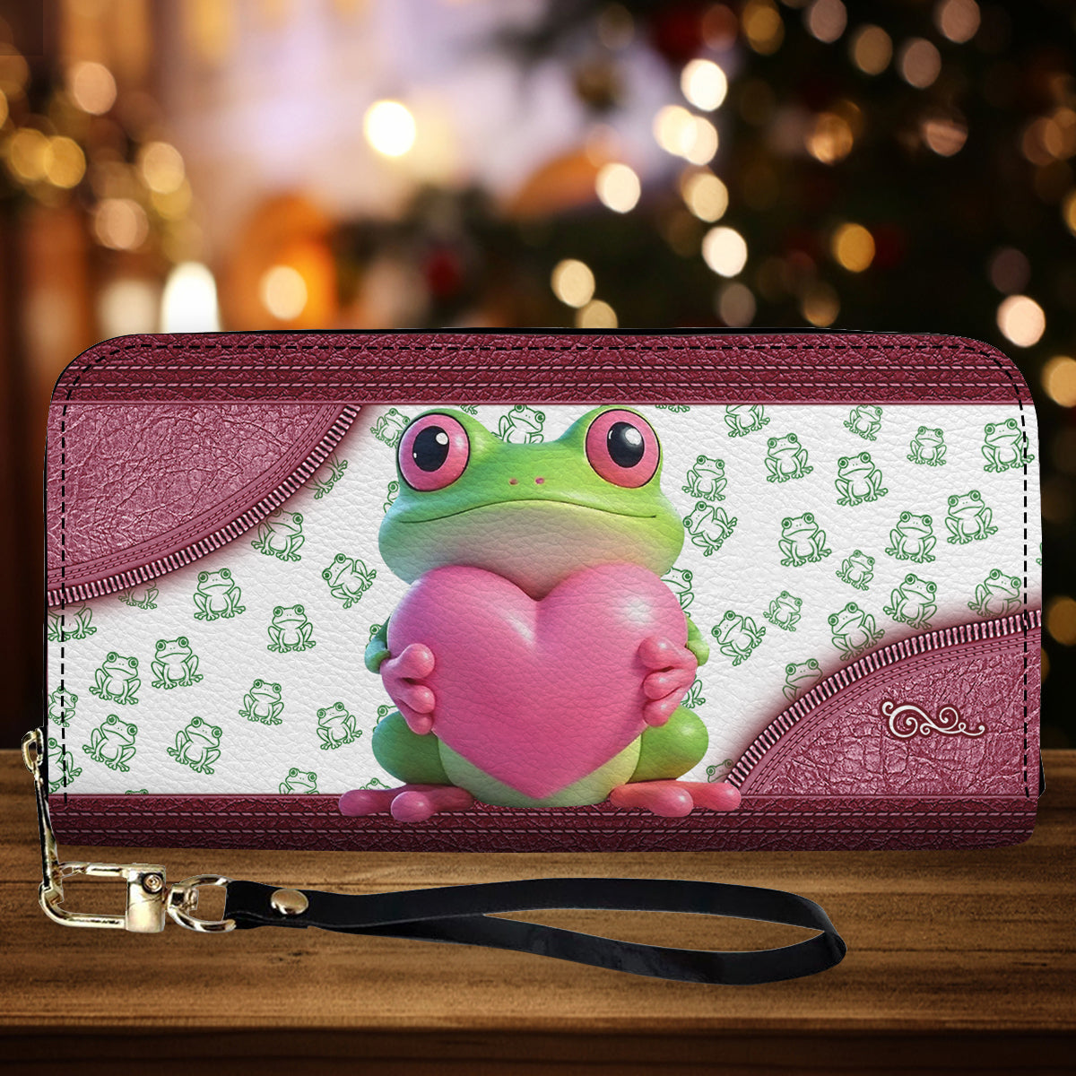 Love Frog - Personalized Frog Leather Long Wallet
