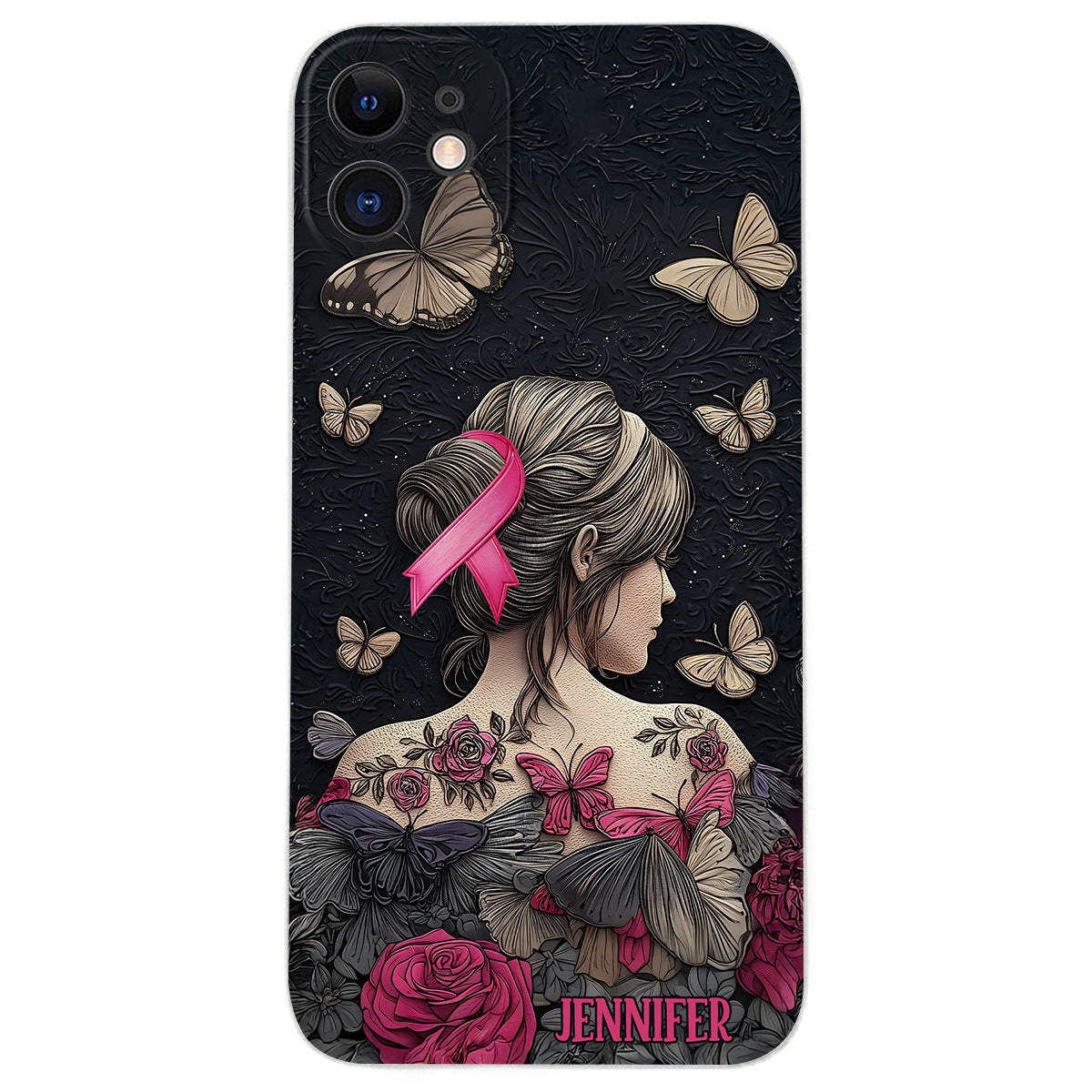 Breast Cancer Awareness - Personalized Breast Cancer Awareness Leather Phone Case