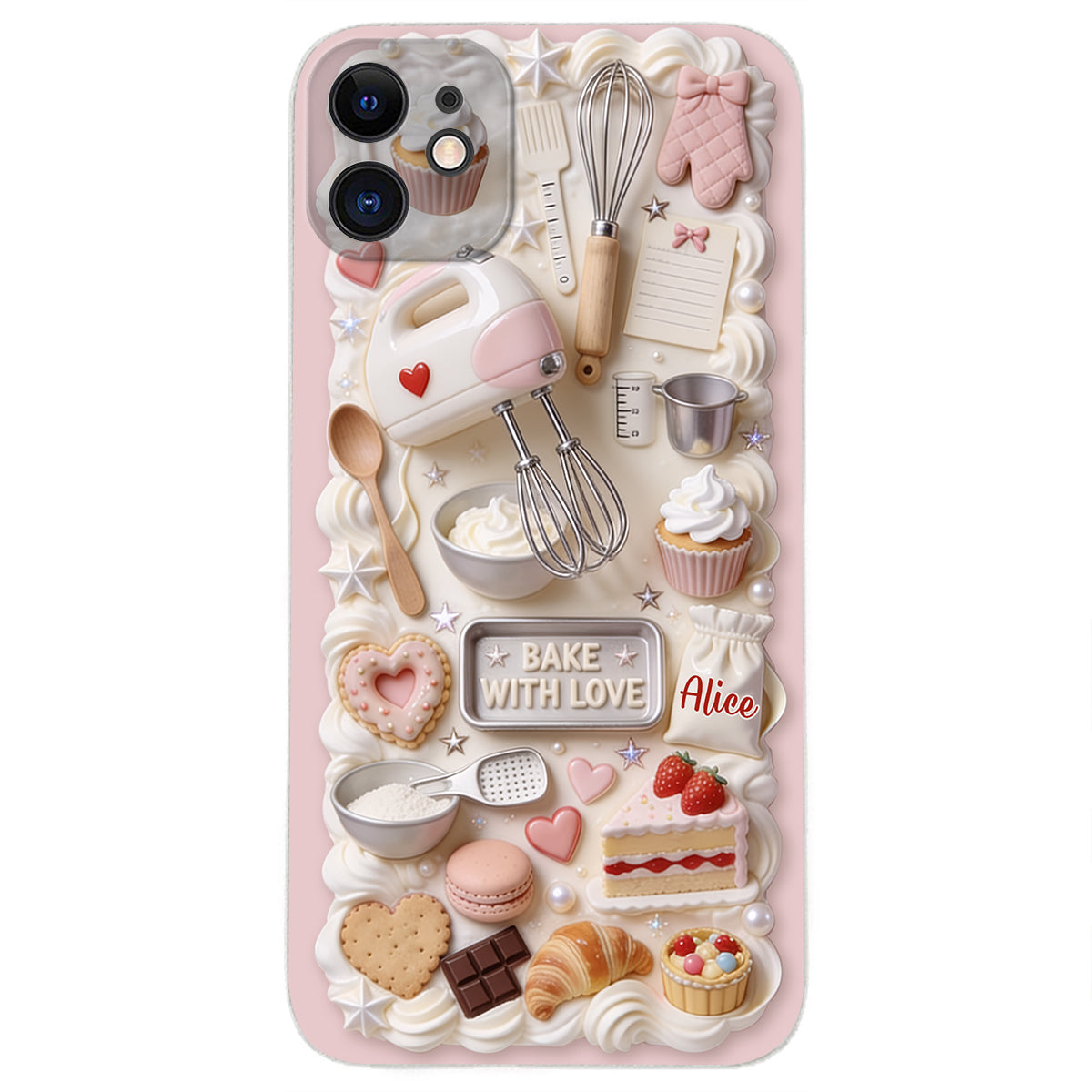 Bake With Love - Personalized Baking 3D Embossed Leather Phone Case