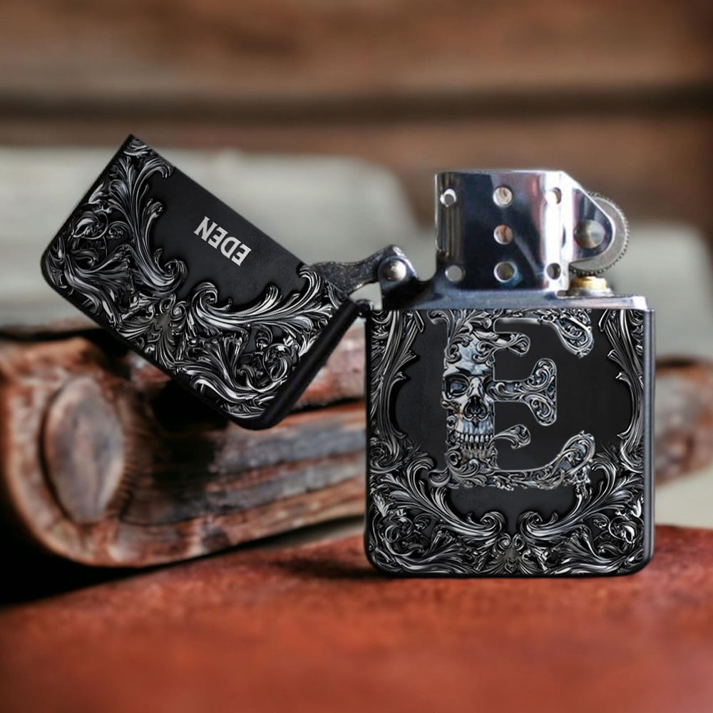 Silver Skull Letter - Personalized Skull Lighter