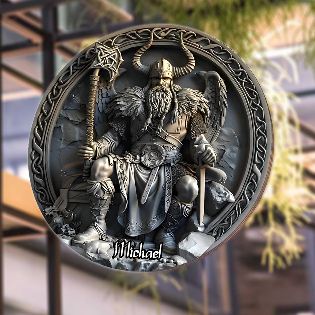 Viking - Personalized Viking Round Metal Sign