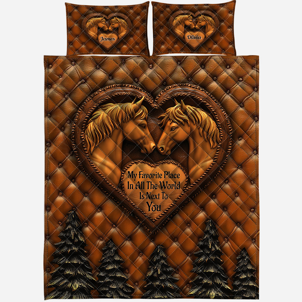 Next To You - Personalized Horse Quilt Set