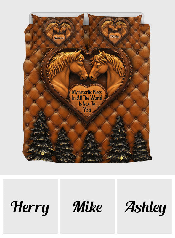 Next To You - Personalized Horse Quilt Set
