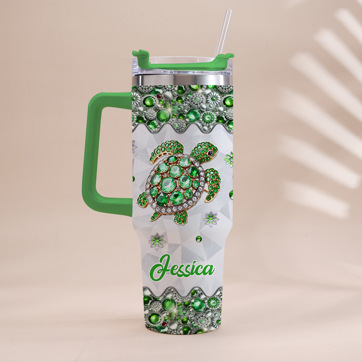 Love Turtles - Personalized Turtle Tumbler With Handle