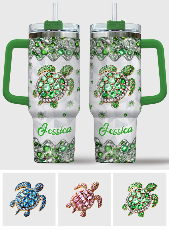 Love Turtles - Personalized Turtle Tumbler With Handle