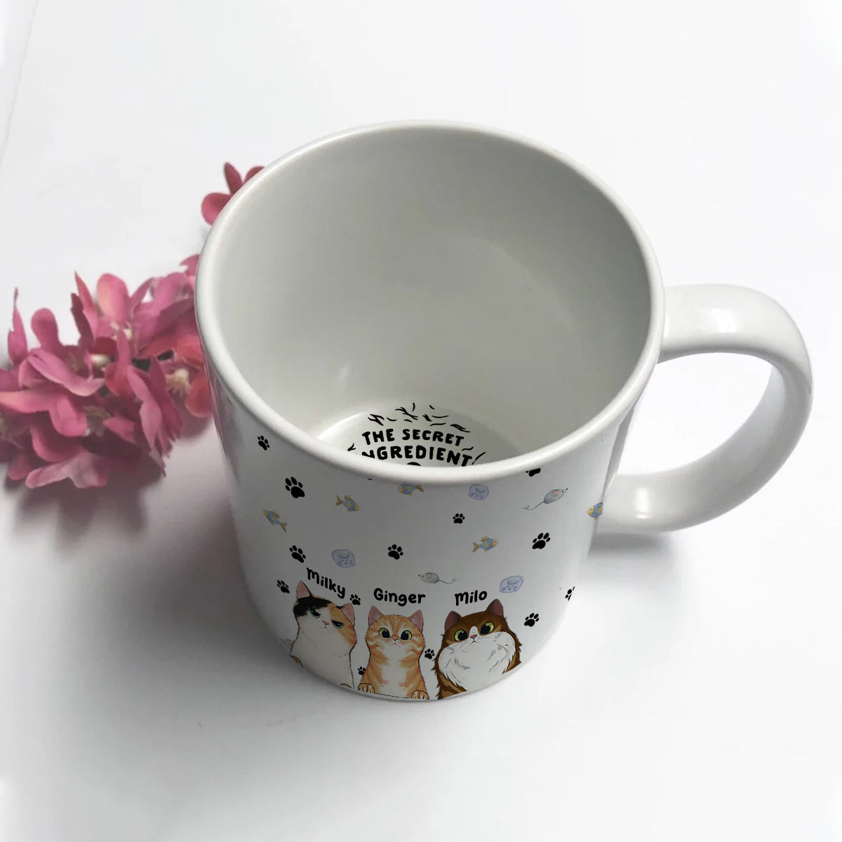 The Secret Ingredient - Personalized Cat Hidden Message Mug