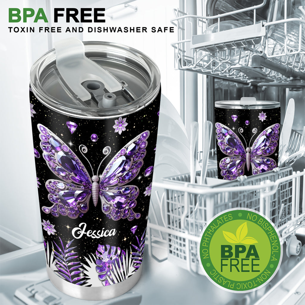 Stunning Butterfly - Personalized Butterfly Tumbler