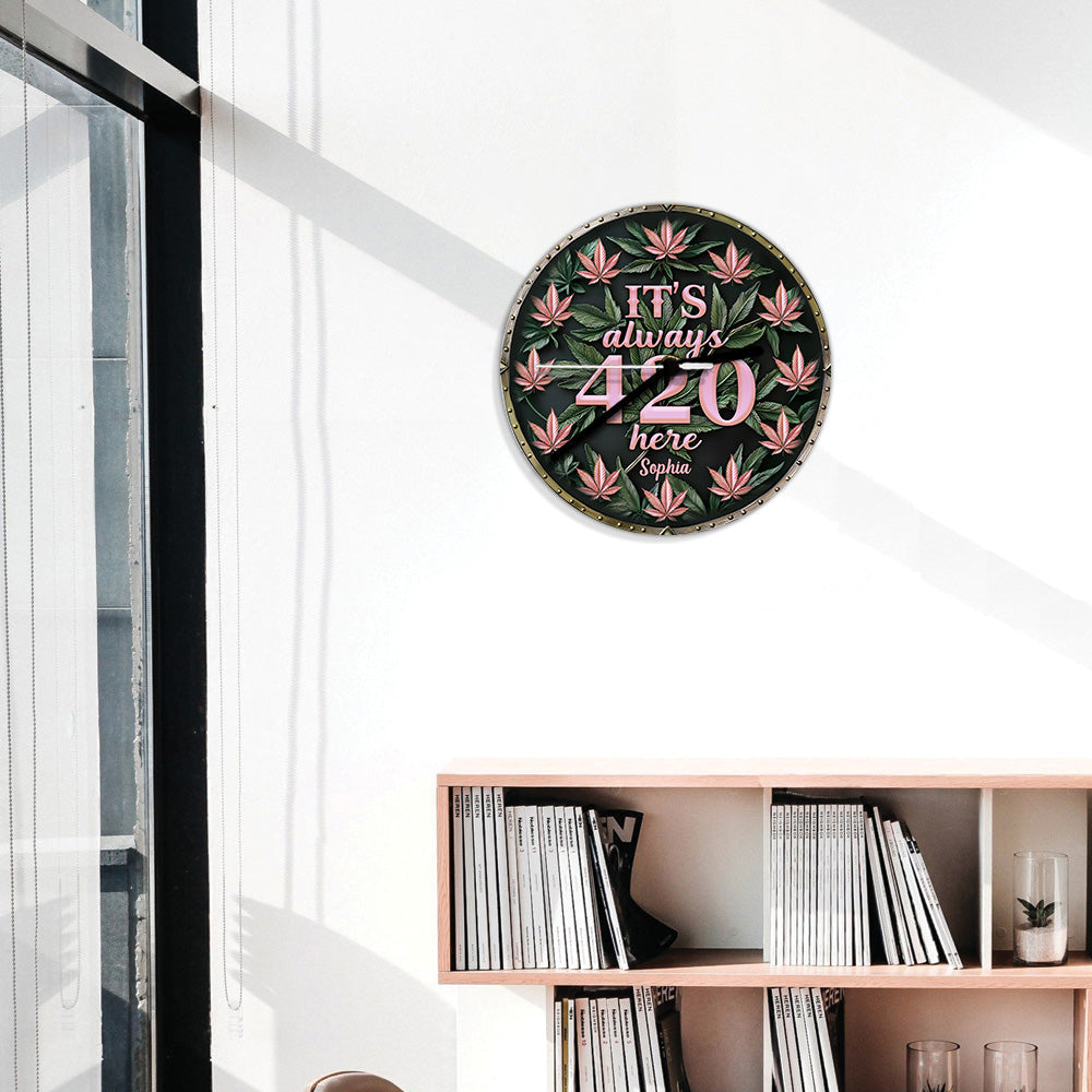 It's Always 420 Here - Personalized Weed Wall Clock