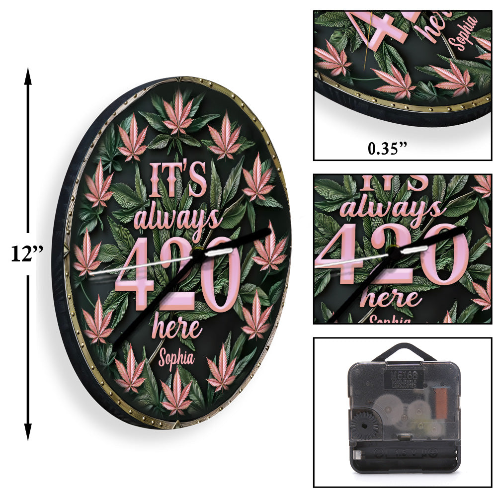 It's Always 420 Here - Personalized Weed Wall Clock