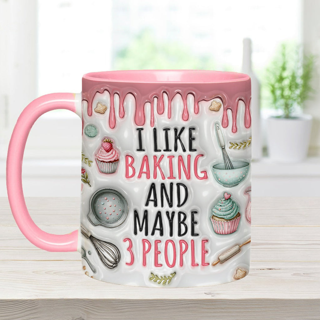I Like Baking & Maybe 3 People - Personalized Baking Accent Mug