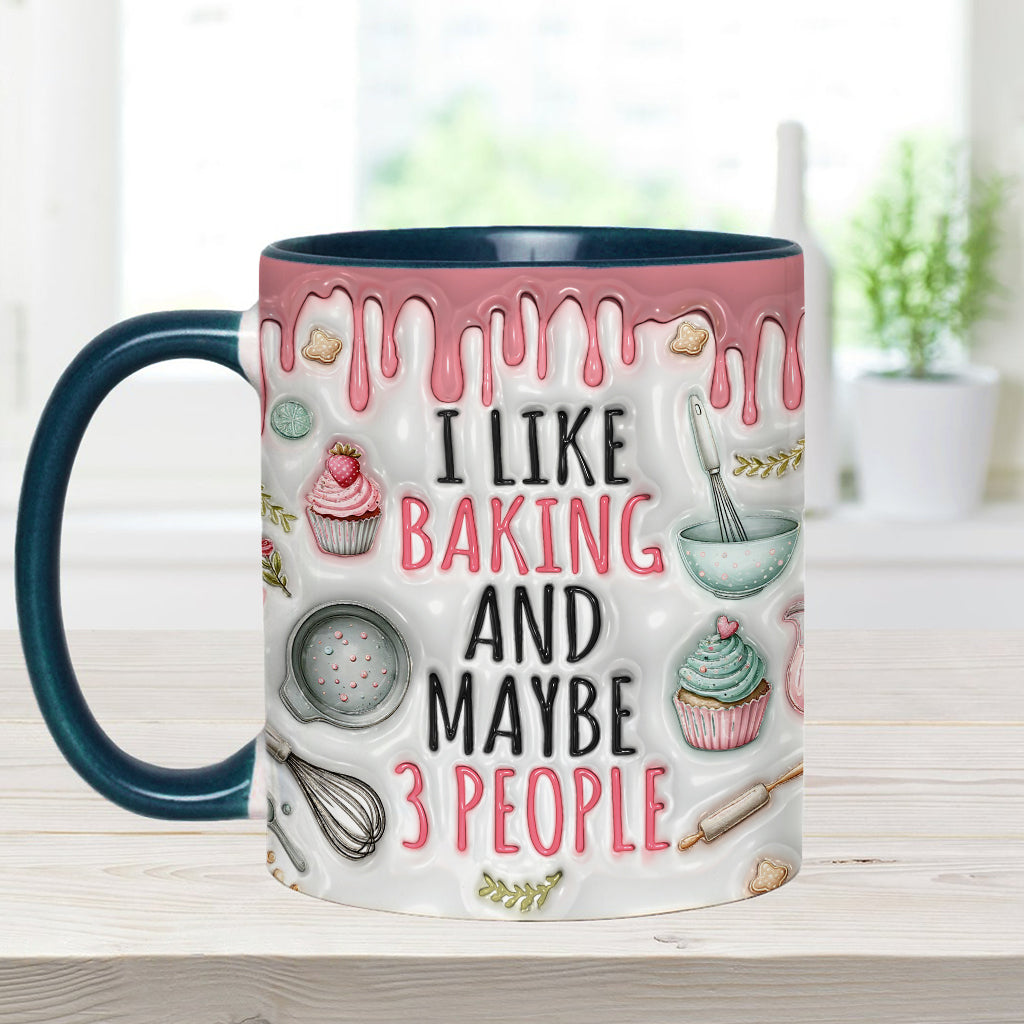 I Like Baking & Maybe 3 People - Personalized Baking Accent Mug