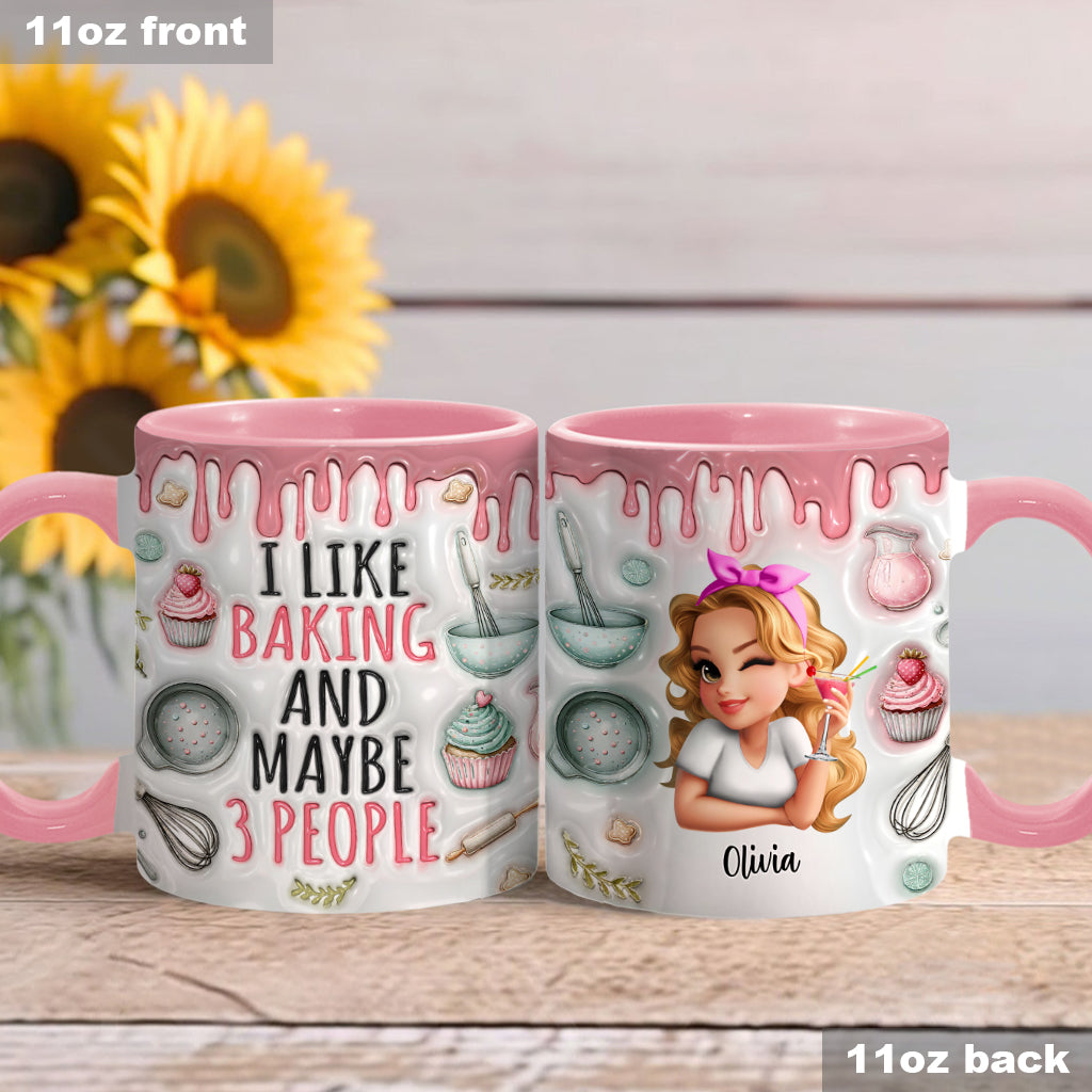 I Like Baking & Maybe 3 People - Personalized Baking Accent Mug