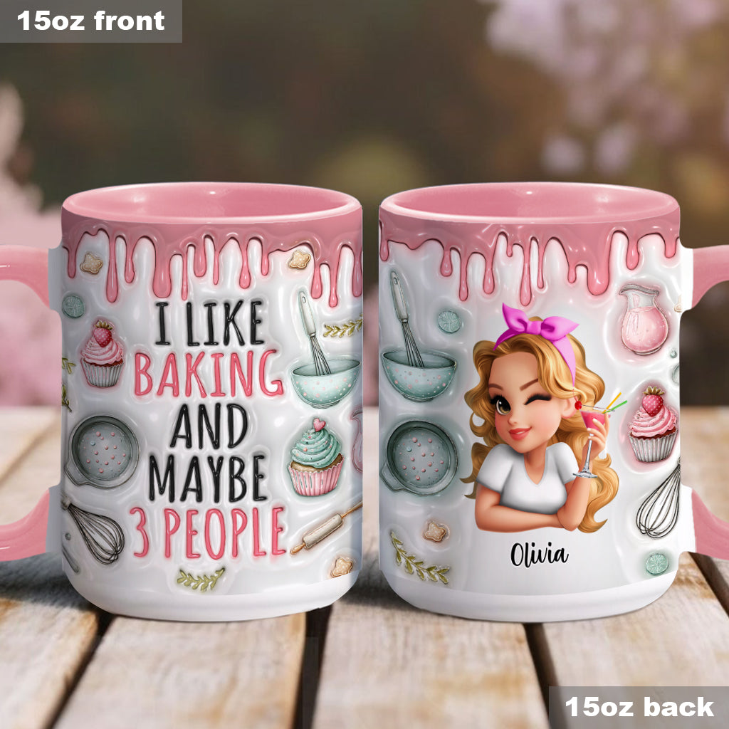 I Like Baking & Maybe 3 People - Personalized Baking Accent Mug