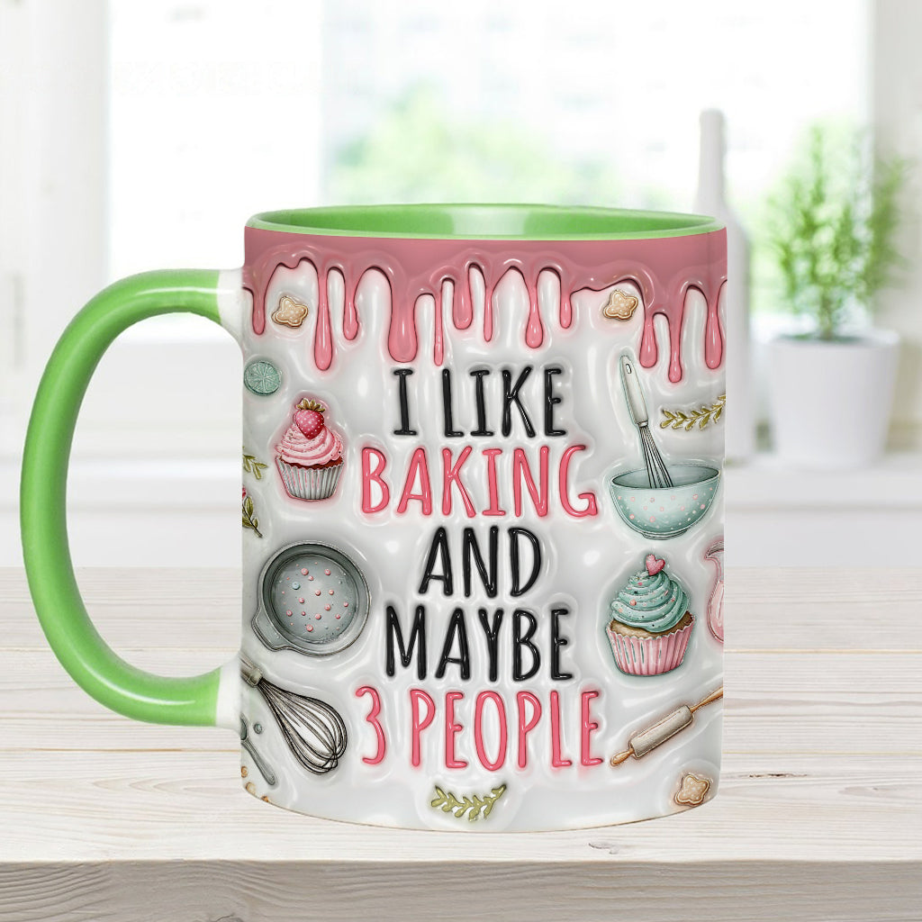 I Like Baking & Maybe 3 People - Personalized Baking Accent Mug
