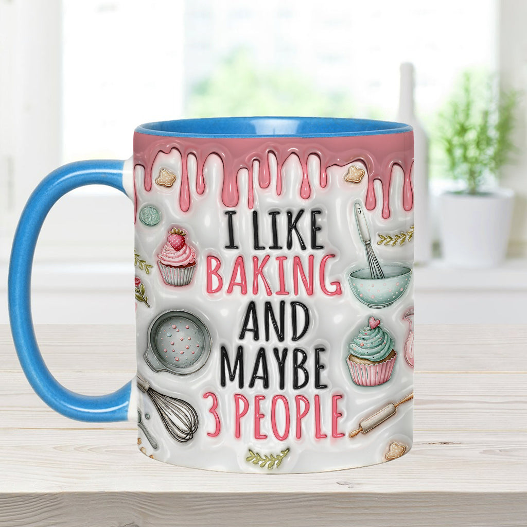I Like Baking & Maybe 3 People - Personalized Baking Accent Mug