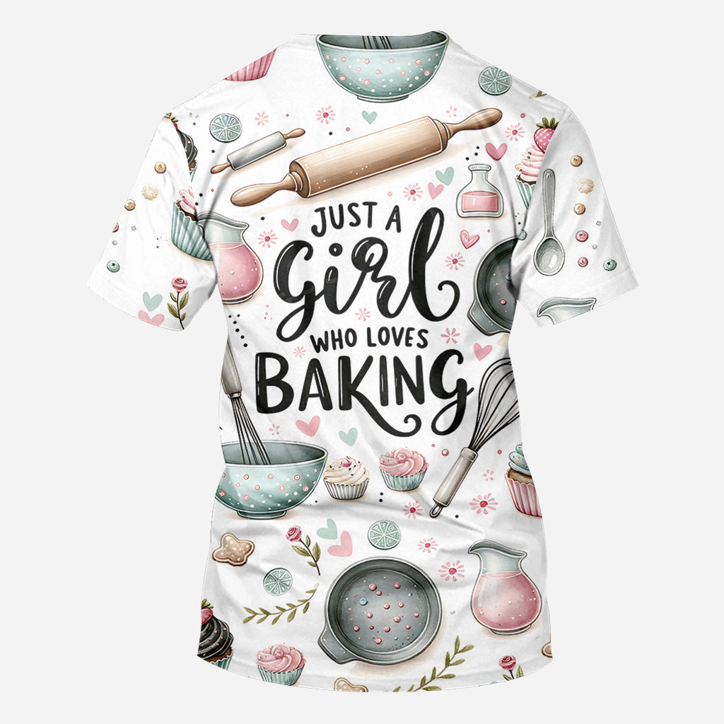 Just A Girl Who Loves Baking - Personalized Baking All Over Shirt