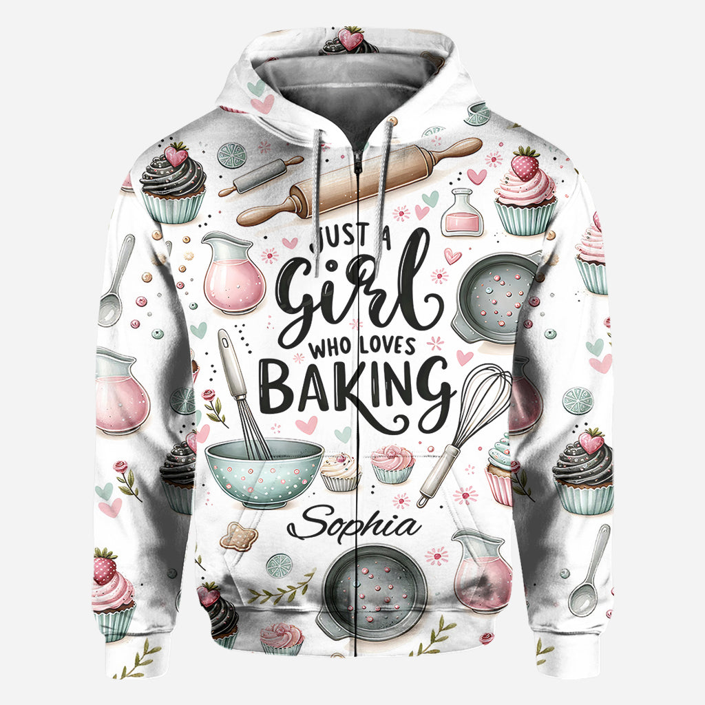 Just A Girl Who Loves Baking - Personalized Baking All Over Shirt