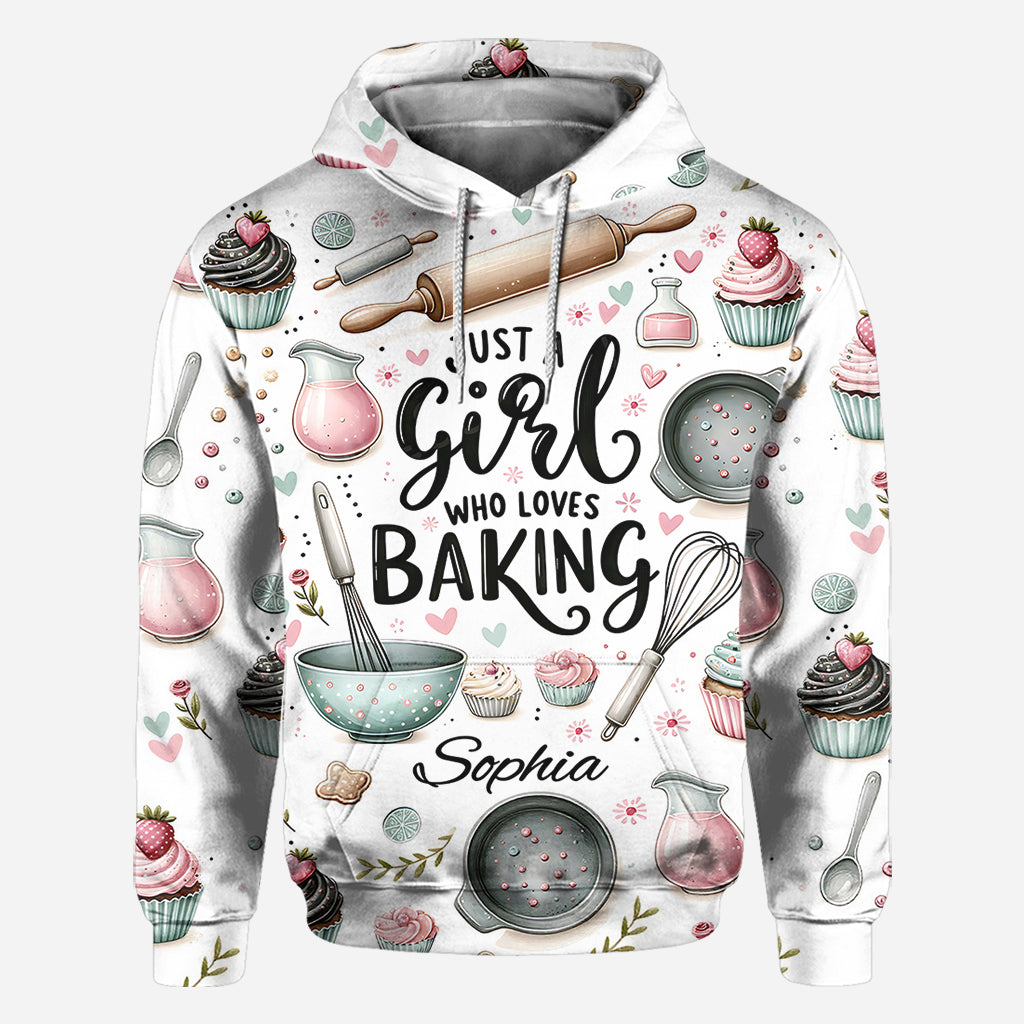 Just A Girl Who Loves Baking - Personalized Baking All Over Shirt