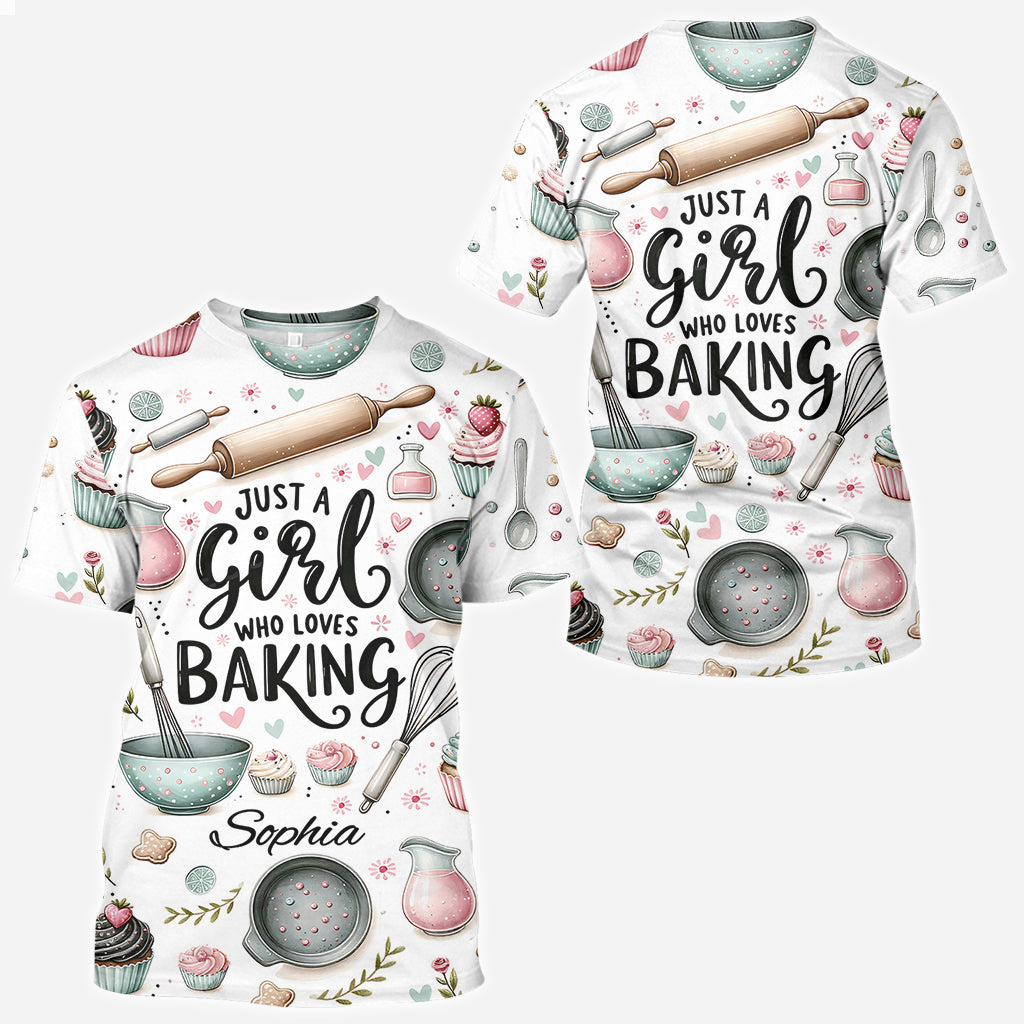Just A Girl Who Loves Baking - Personalized Baking All Over Shirt
