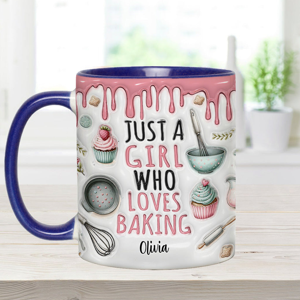 Just A Girl Who Loves Baking - Personalized Baking Accent Mug