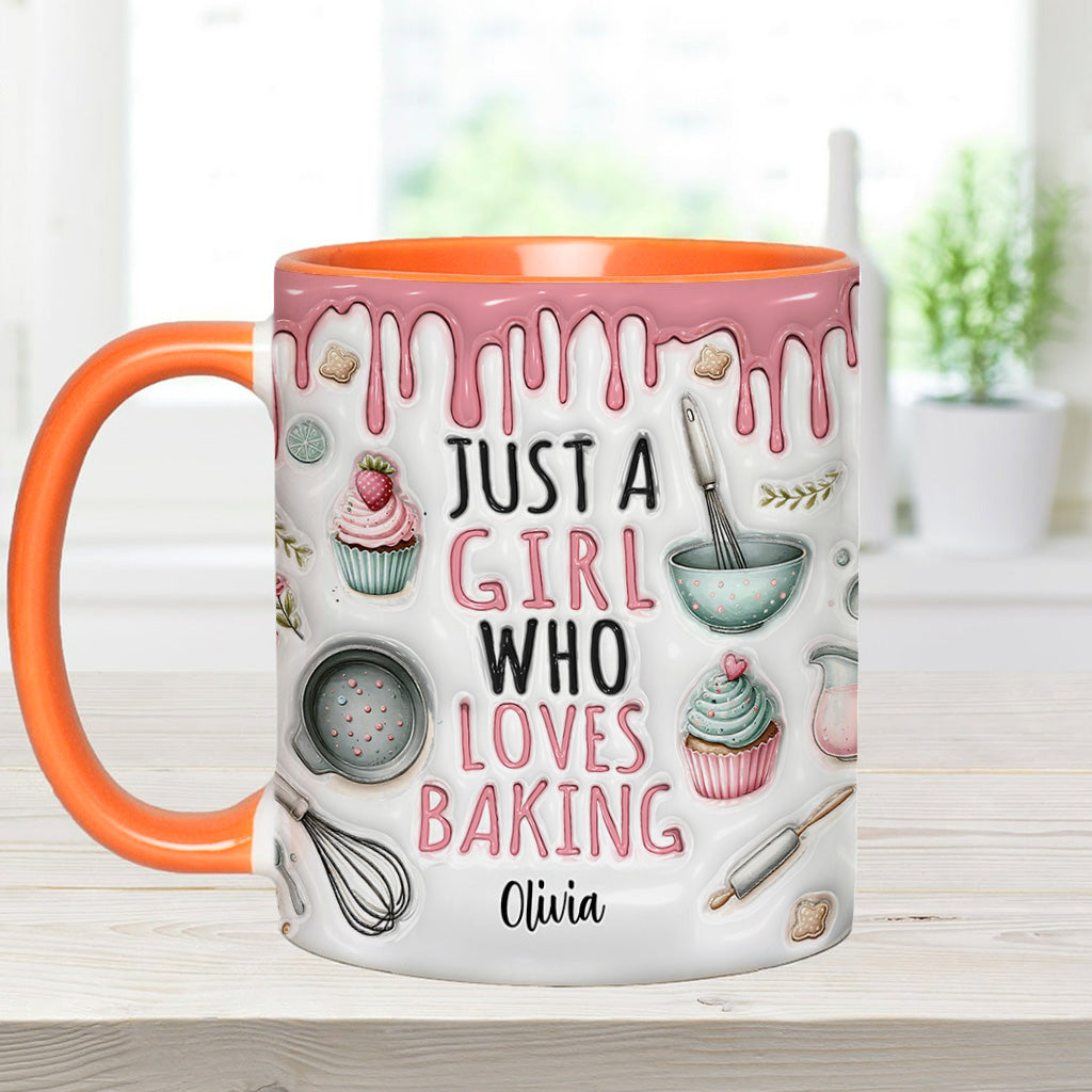 Just A Girl Who Loves Baking - Personalized Baking Accent Mug