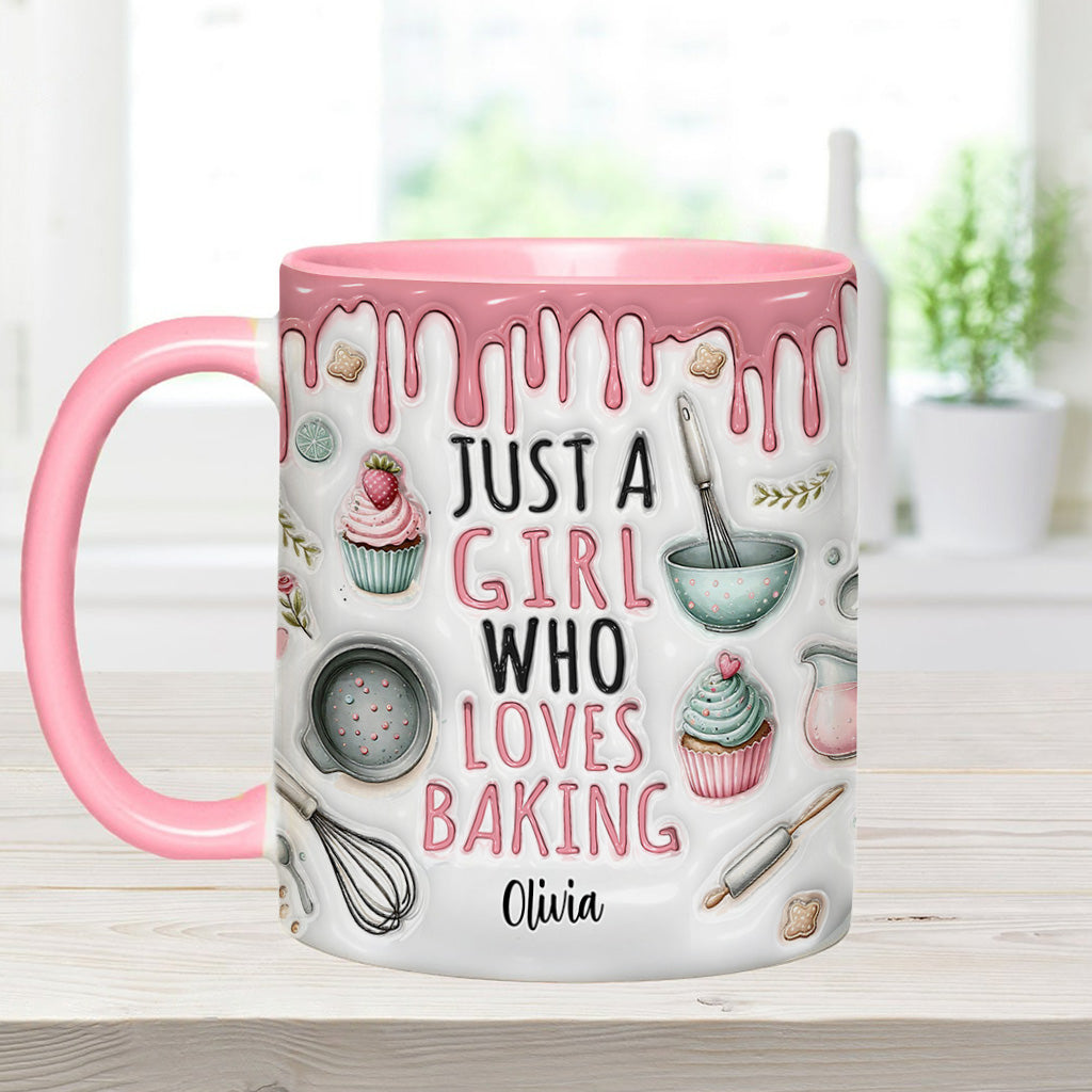Just A Girl Who Loves Baking - Personalized Baking Accent Mug