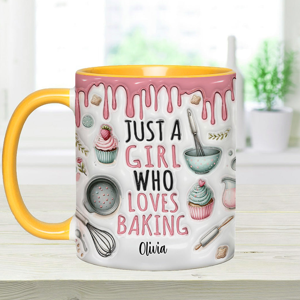 Just A Girl Who Loves Baking - Personalized Baking Accent Mug