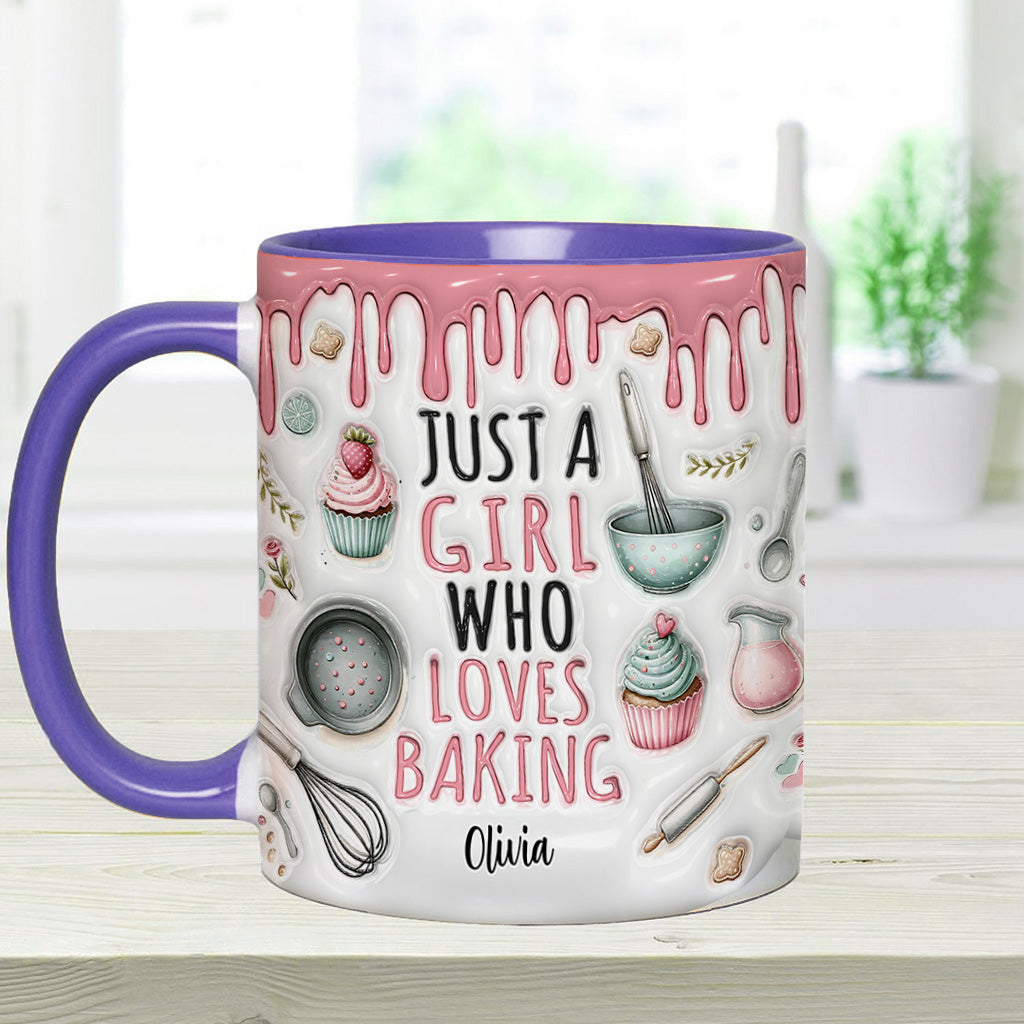 Just A Girl Who Loves Baking - Personalized Baking Accent Mug