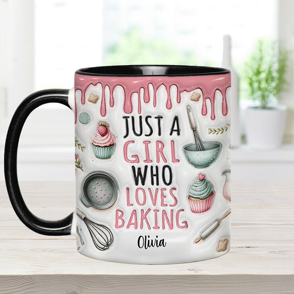 Just A Girl Who Loves Baking - Personalized Baking Accent Mug