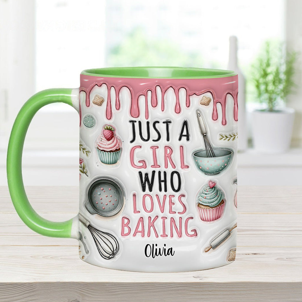 Just A Girl Who Loves Baking - Personalized Baking Accent Mug