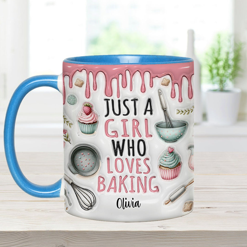 Just A Girl Who Loves Baking - Personalized Baking Accent Mug