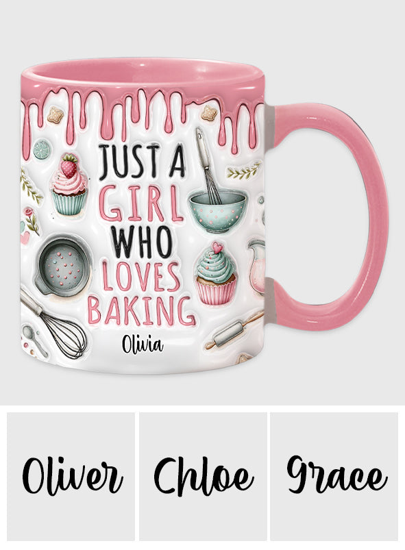 Just A Girl Who Loves Baking - Personalized Baking Accent Mug
