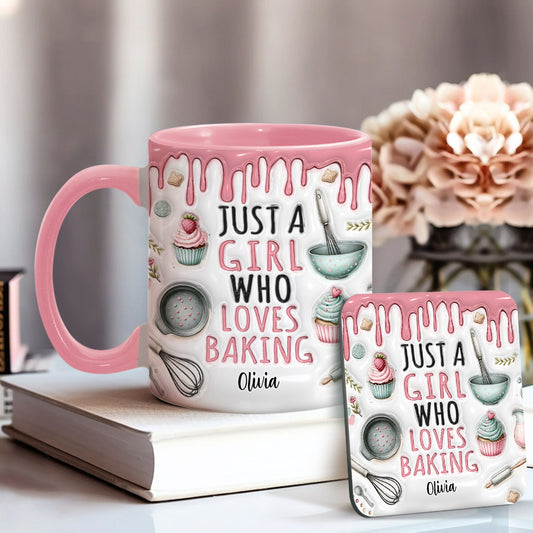 Just A Girl Who Loves Baking - Personalized Baking Accent Mug