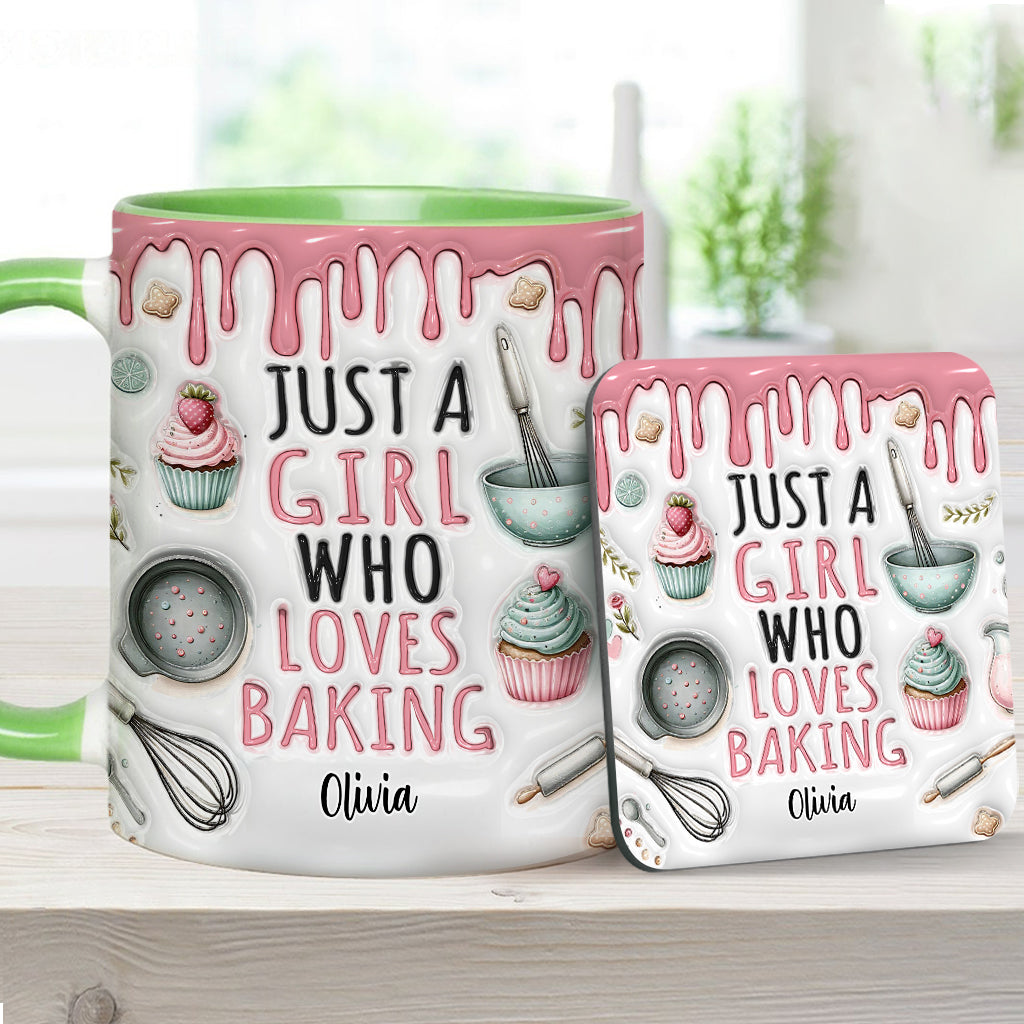 Just A Girl Who Loves Baking - Personalized Baking Accent Mug