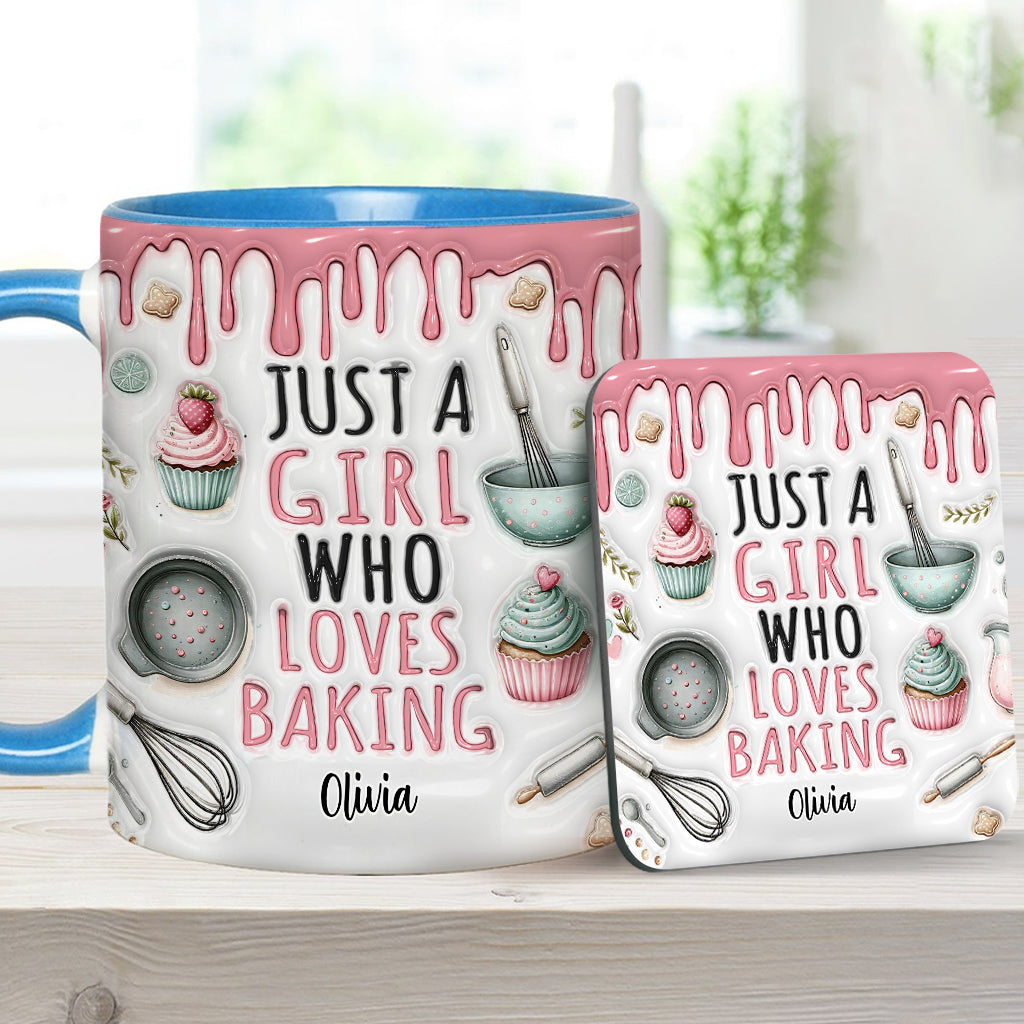Just A Girl Who Loves Baking - Personalized Baking Accent Mug