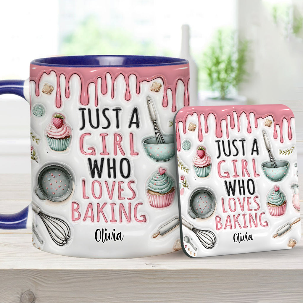 Just A Girl Who Loves Baking - Personalized Baking Accent Mug