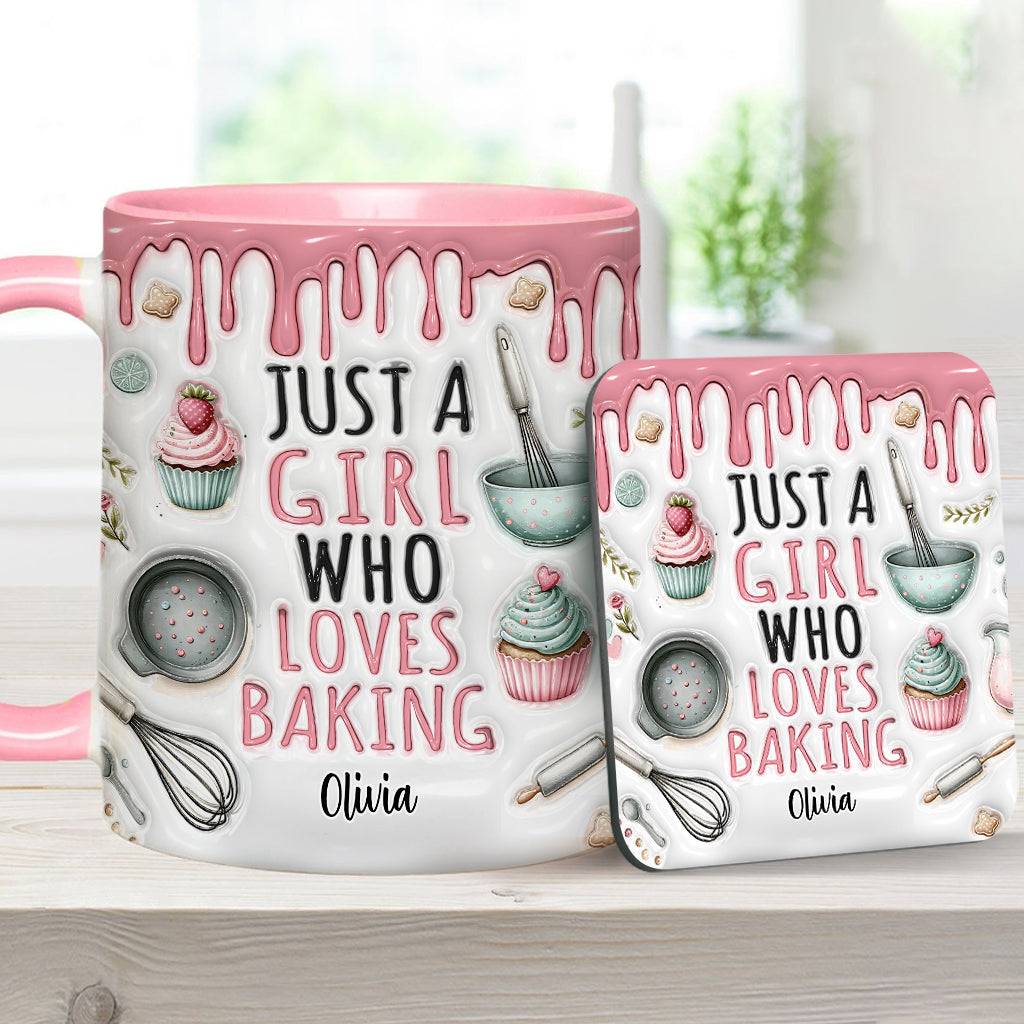 Just A Girl Who Loves Baking - Personalized Baking Accent Mug