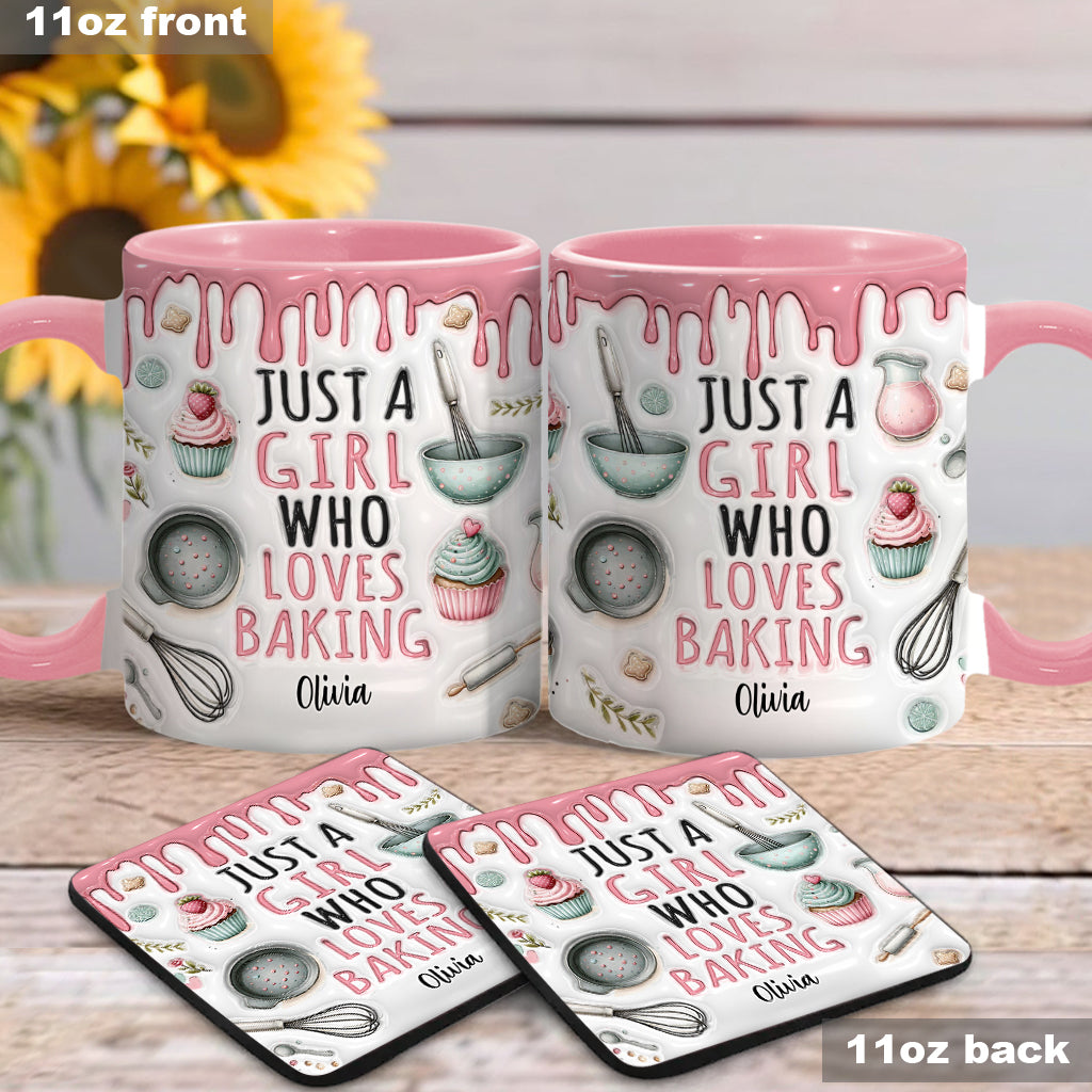Just A Girl Who Loves Baking - Personalized Baking Accent Mug