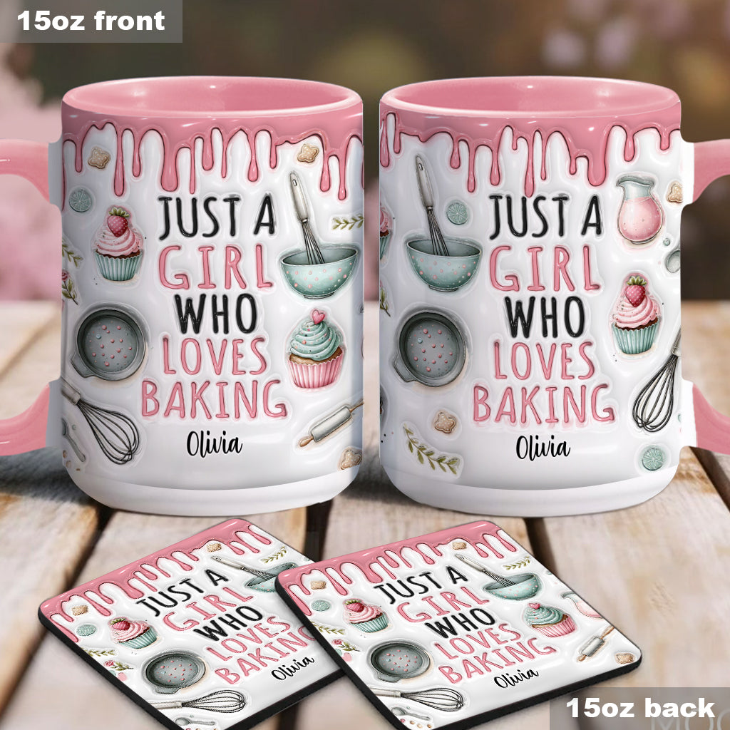 Just A Girl Who Loves Baking - Personalized Baking Accent Mug